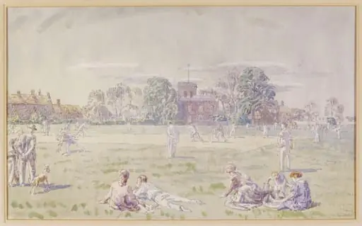The Cricket Green, Great Bentley, by Walter Bayes