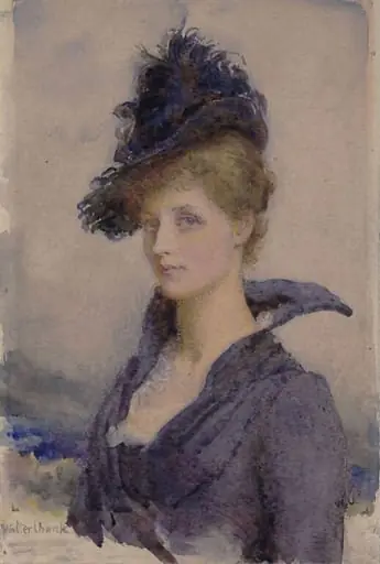 Study from a model for the full length painting of Lady Middleton, wife of Digby, 9th Lord Middleton, by Walter Chamberlain Urwick