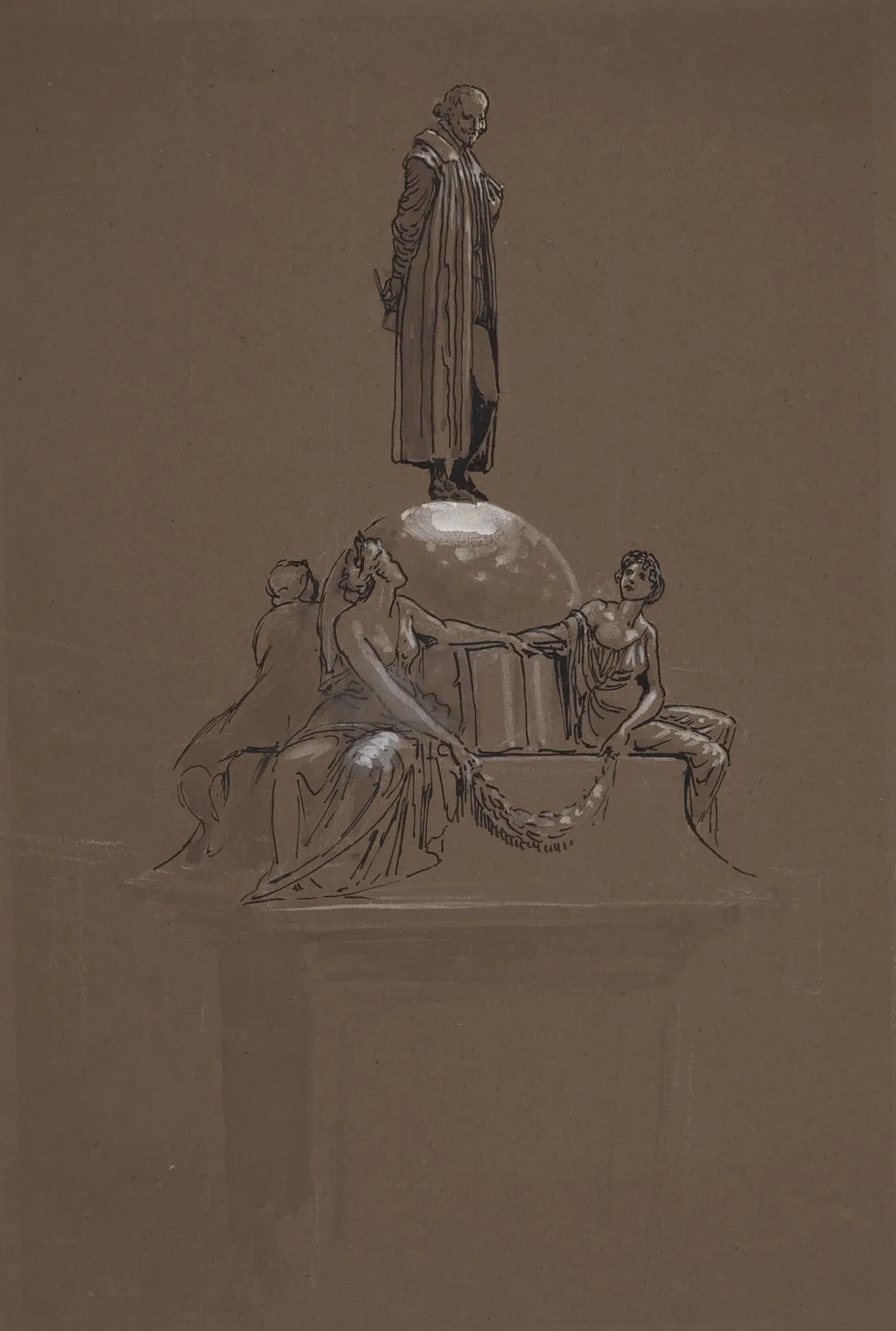Design for a Shakespeare Memorial, by Walter Crane, ink, 1880
