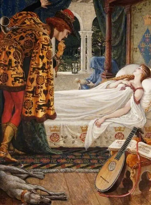 The Briar Rose (triptych, centre panel), by Walter Crane