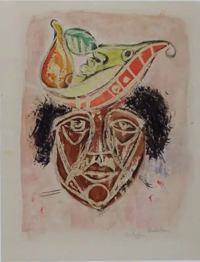 Eglin, Walter - Zeichnung, Stilleben (Fasnacht), by Walter Eglin
