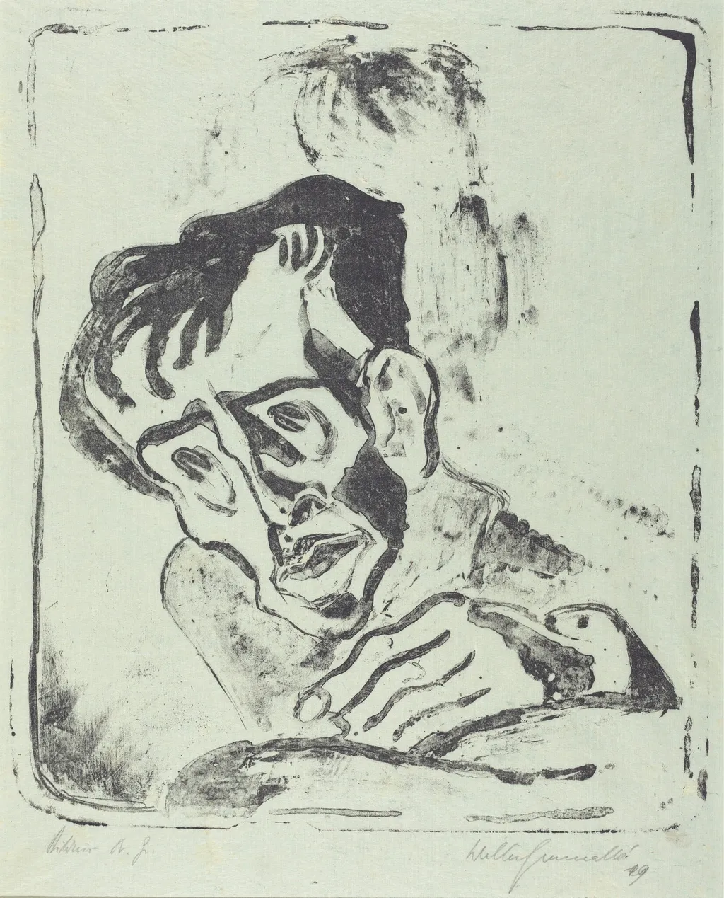 Bildnis Dr. Gr., by Walter Gramatté, ink, 1919