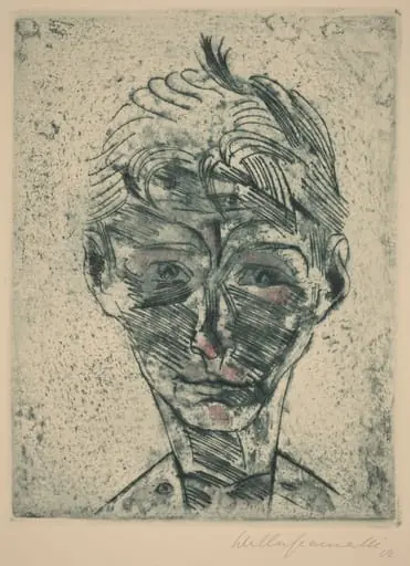 Bust of a Young Man, Self-portrait (Knabenkopf, Selbstporträt), by Walter Gramatté
