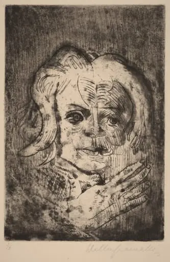 Girl with Hand, by Walter Gramatté