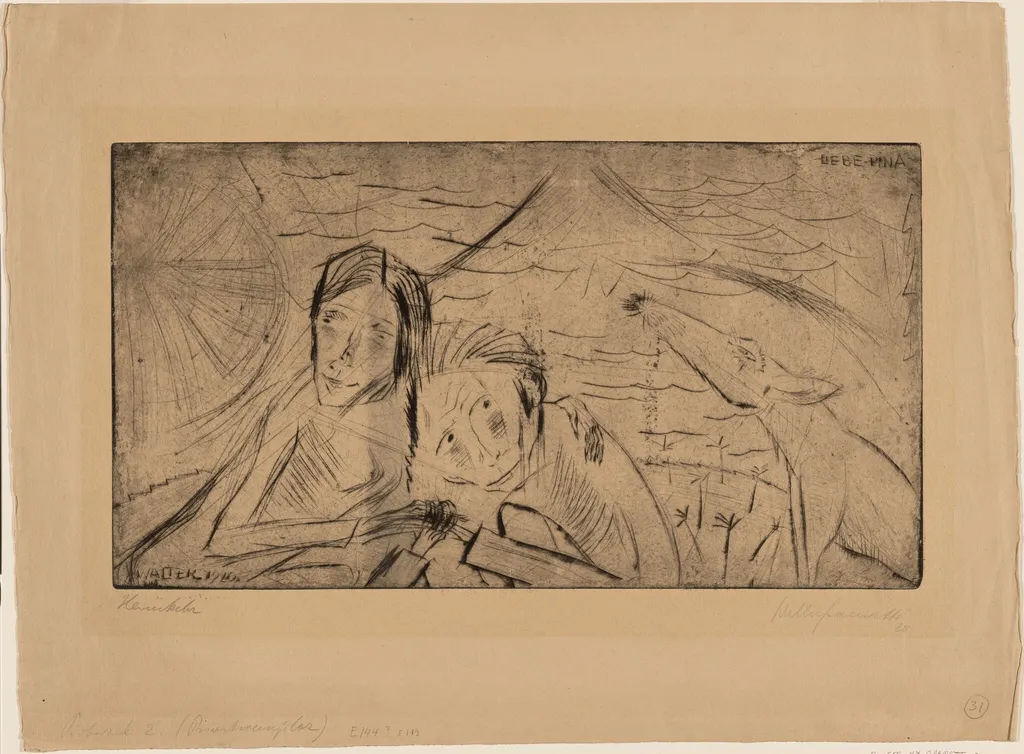Homecoming (Heimkehr), by Walter Gramatté, ink, 1920