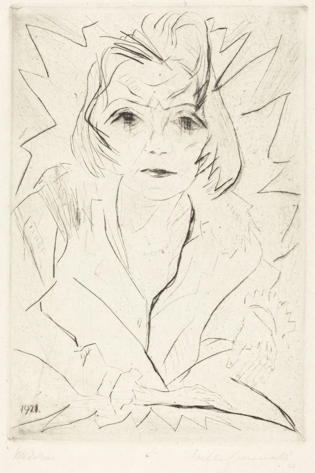 Madchen (Girl), by Walter Gramatté, ink, 1921