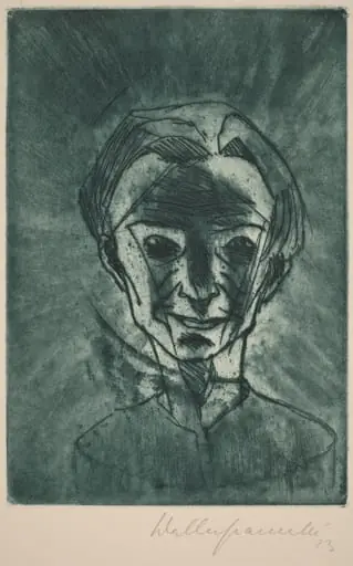 Smiling Head, Self-portrait (Lächelnder Kopf, Selbstporträt), by Walter Gramatté