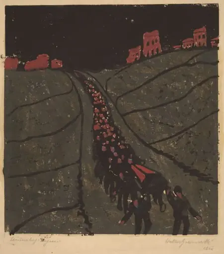 The Burial (Begräbnis), by Walter Gramatté