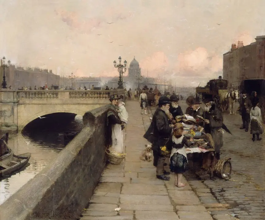 Dublin Streets: a Vendor of Books, by Walter Osborne