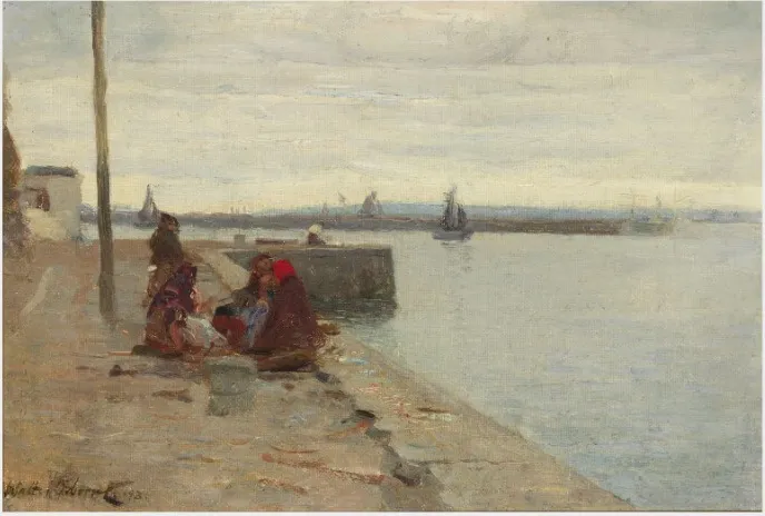 Women on a Galway Quayside, by Walter Osborne, oil, 1897