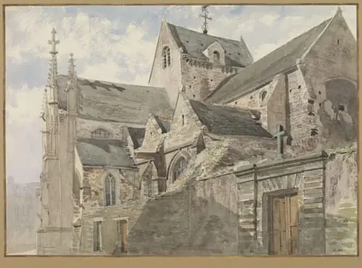 Exterior of a church at Cherbourg, by Walter Paris