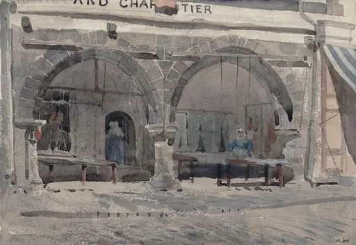 Old arched building at Bol, Brittany, by Walter Paris