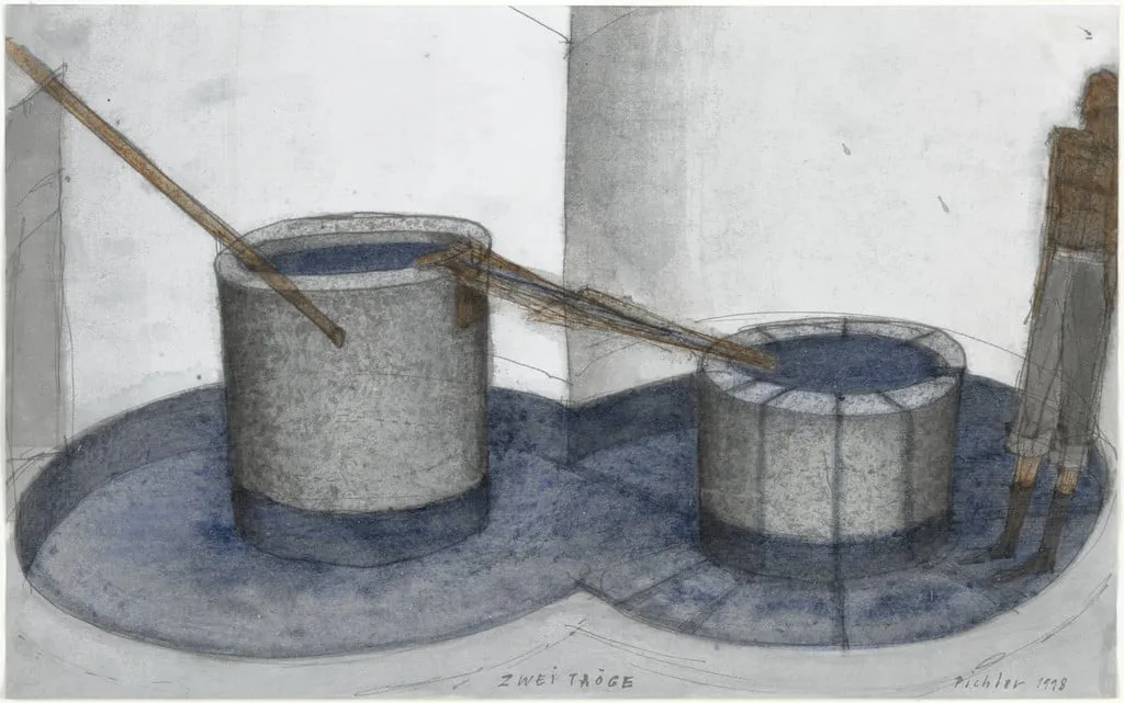 Untitled, by Walter Pichler, gouache, 1998