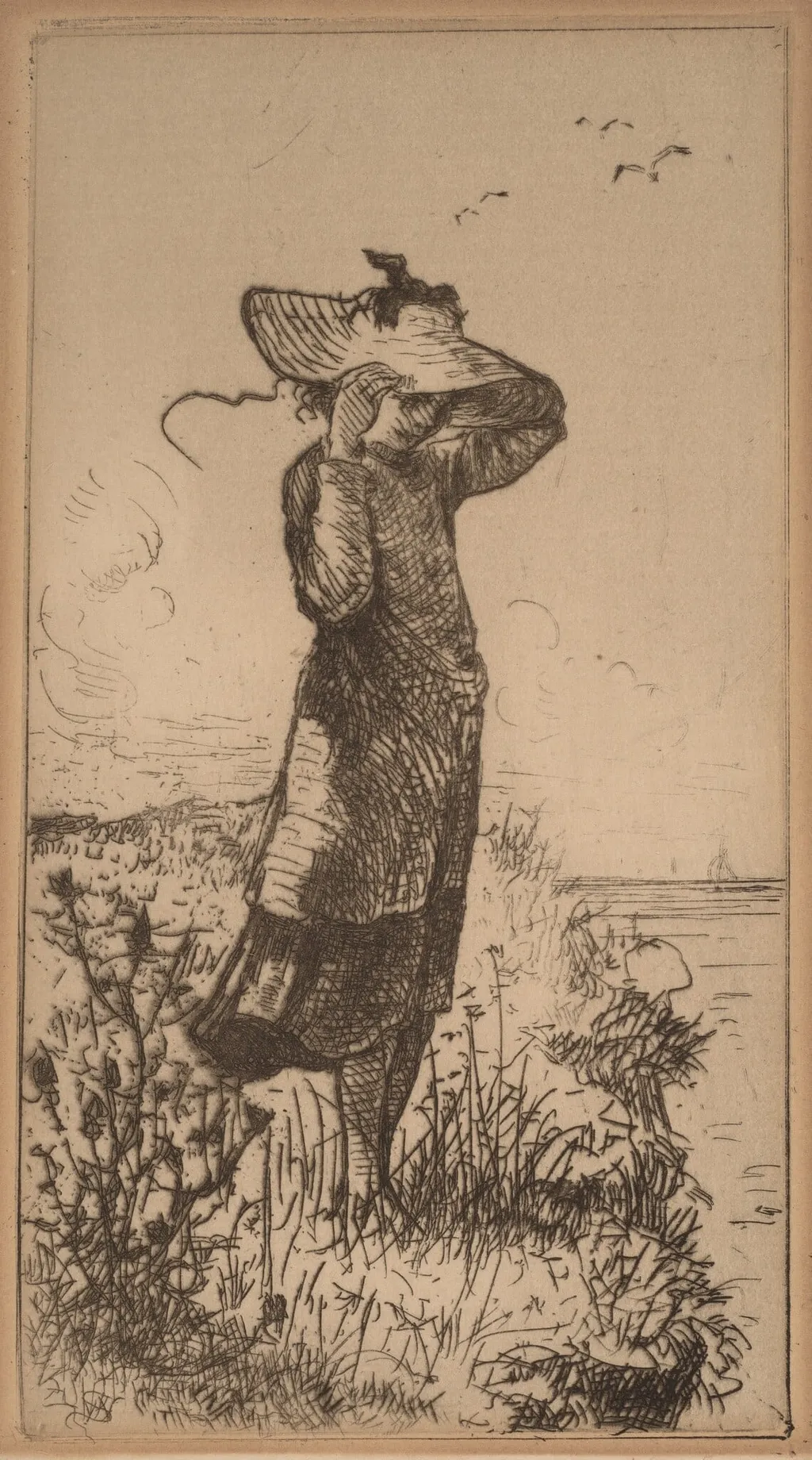 A Fresh Breeze from the Sea, by Walter Satterlee, ink, 1885