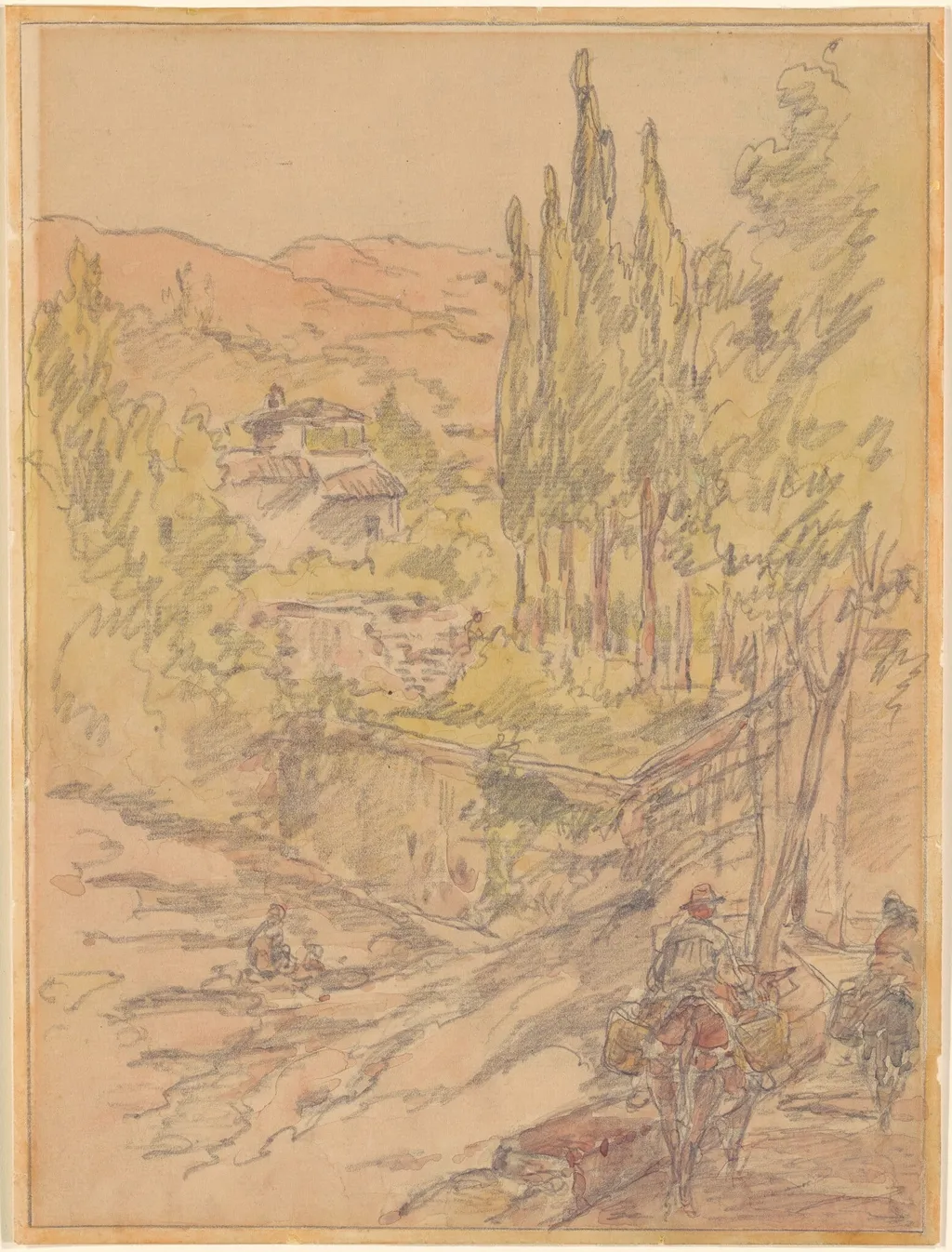 Granada, by Walter Shirlaw, graphite, 1906