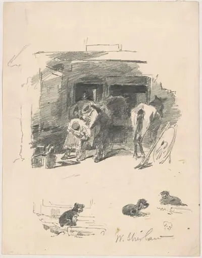 Men Shoeing a Horse, by Walter Shirlaw
