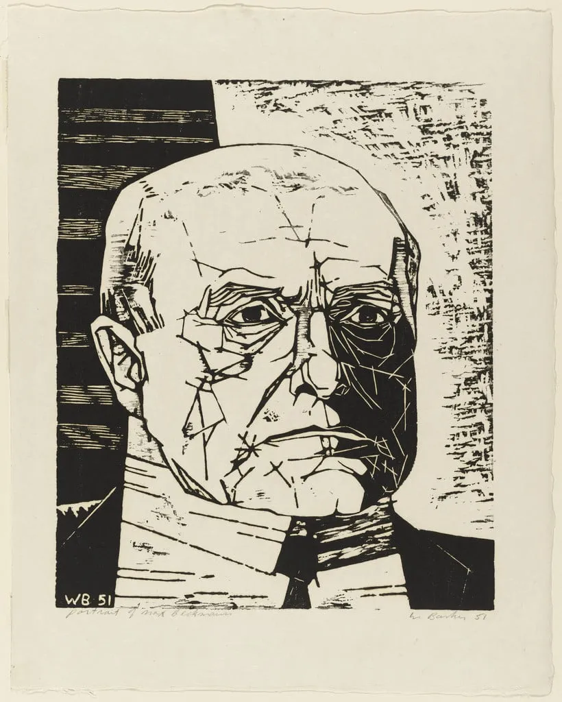 Untitled, by Walter William Barker, ink, 1951