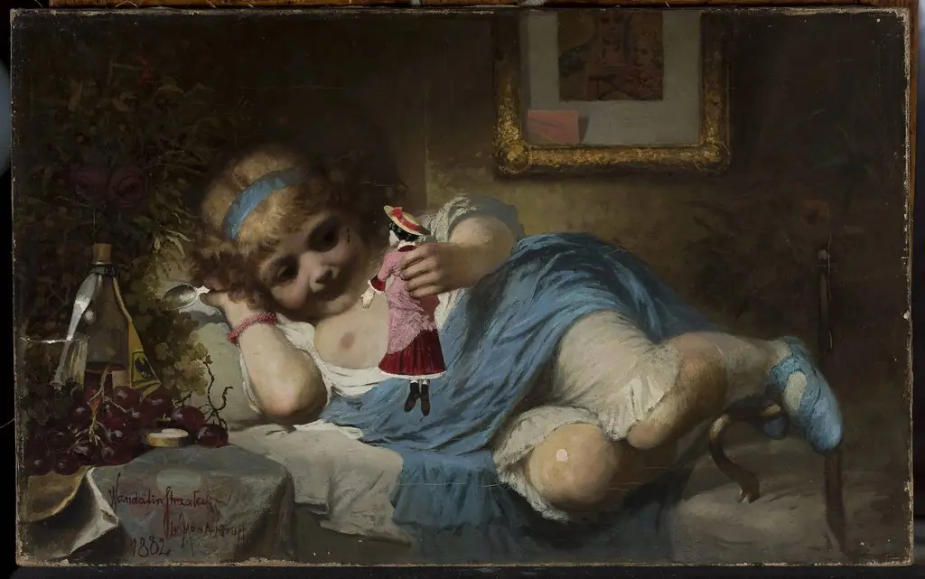 Girl with a doll – Convalescent, by Wandalin Strzałecki