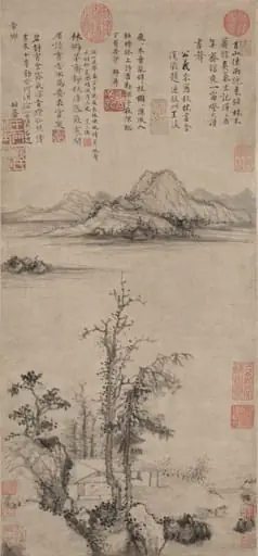 A Scholar's Retreat amid Autumn Trees, by Wang Fu