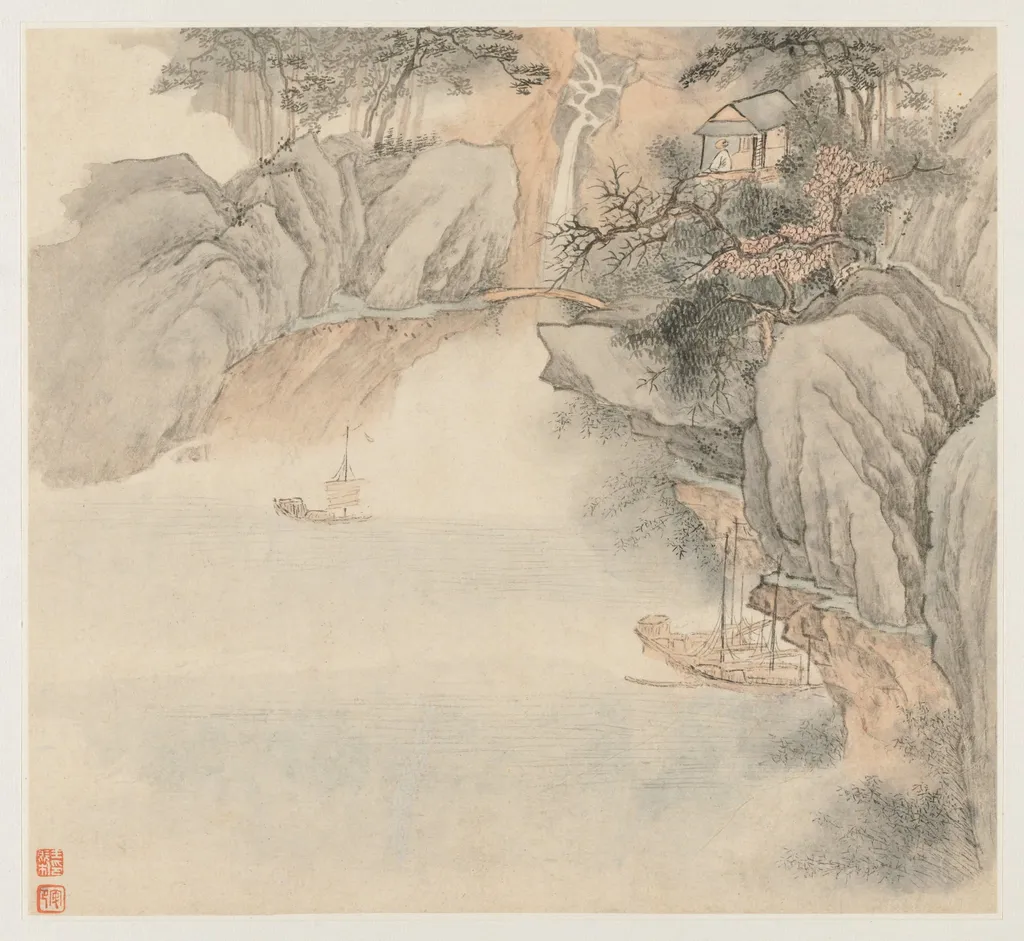 Album of Landscapes: Leaf 4, by Wang Gai, unspecified, 1677