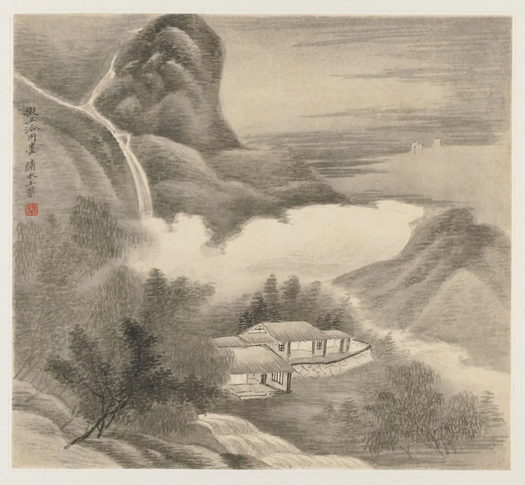 Album of Landscapes: Leaf 5, by Wang Gai, unspecified, 1677