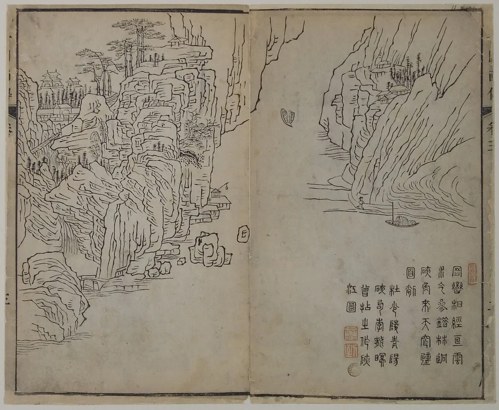 清 王槩 芥子園畫傳|Leaf from the Mustard Seed Garden Manual of Painting (Jieziyuan huazhuan), by Wang Gai, ink