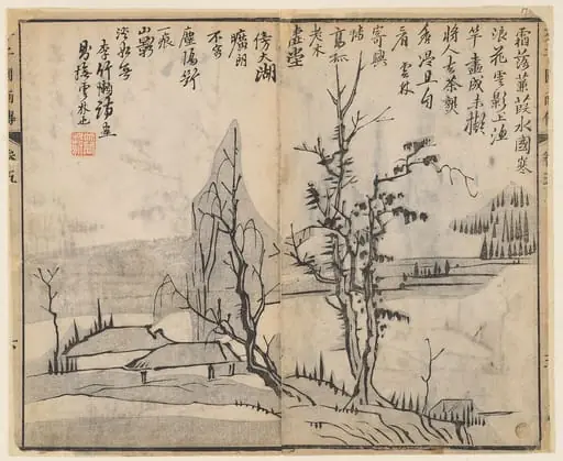 清   王槩 畫圖、李漁出版 《芥子園畫傳》　木版畫|Page from the Mustard Seed Garden Manual of Painting, by Wang Gai