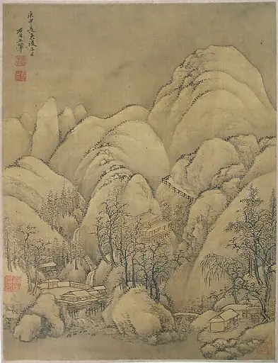清   佚名   倣王翬   倣李成山水圖   軸|Landscape after Li Cheng, by Wang Hui