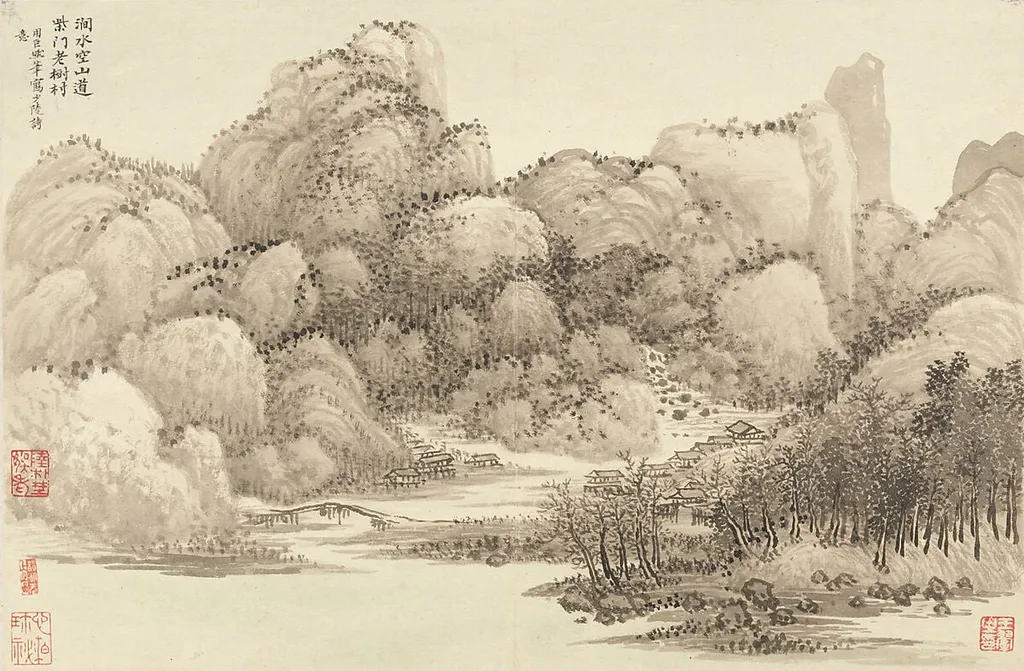 清 王翬、王時敏 仿古山水圖 冊|Landscapes after old masters, by Wang Hui, ink, 1674