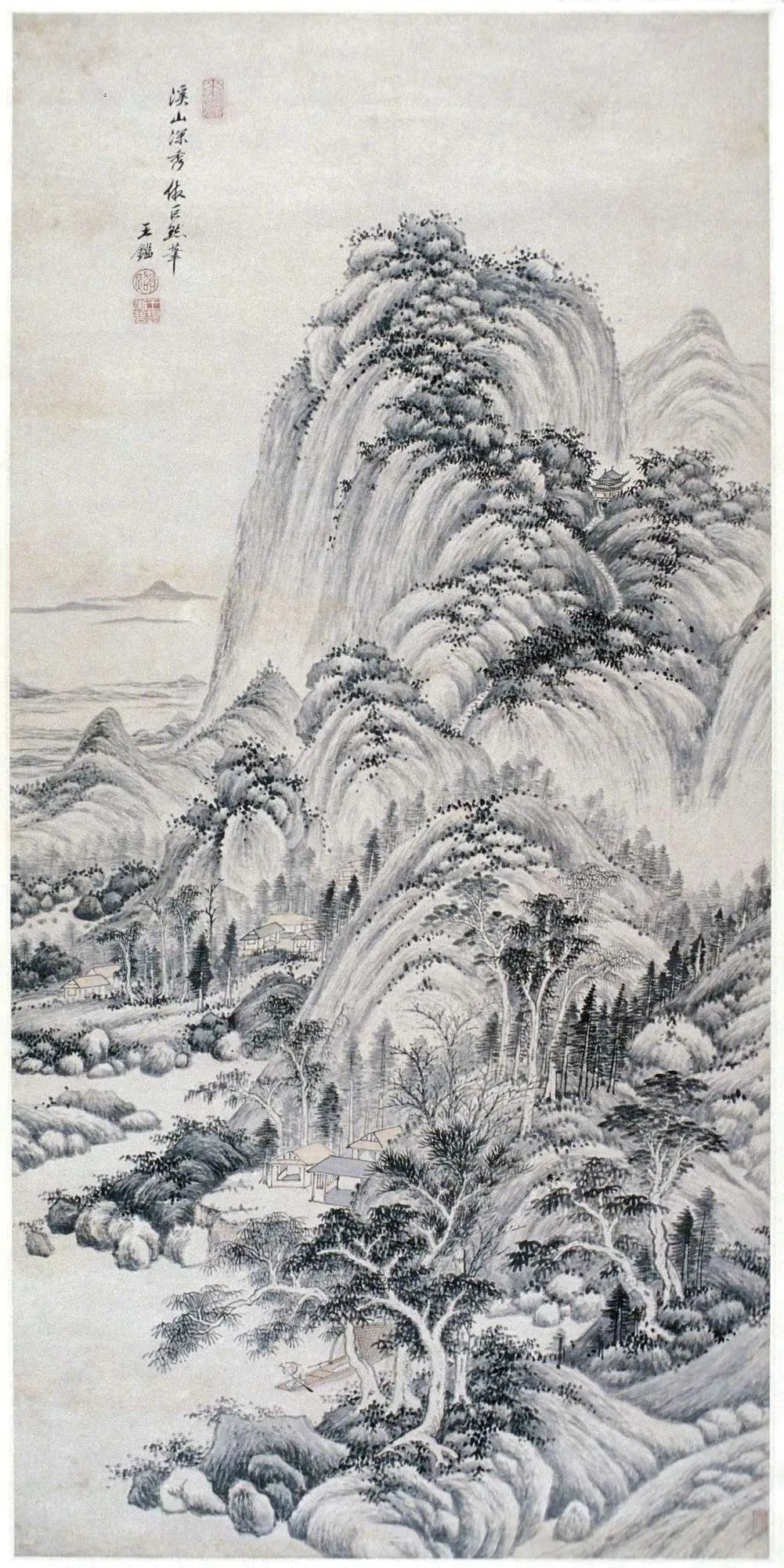 Landscape in the Style of Juran, by Wang Jian, unspecified, 1620