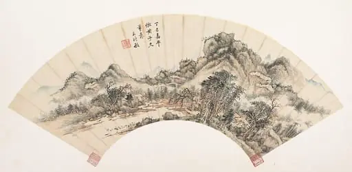 清   王時敏  倣黃子久筆意山水	扇頁|Landscape after Huang Gongwang, by Wang Shimin