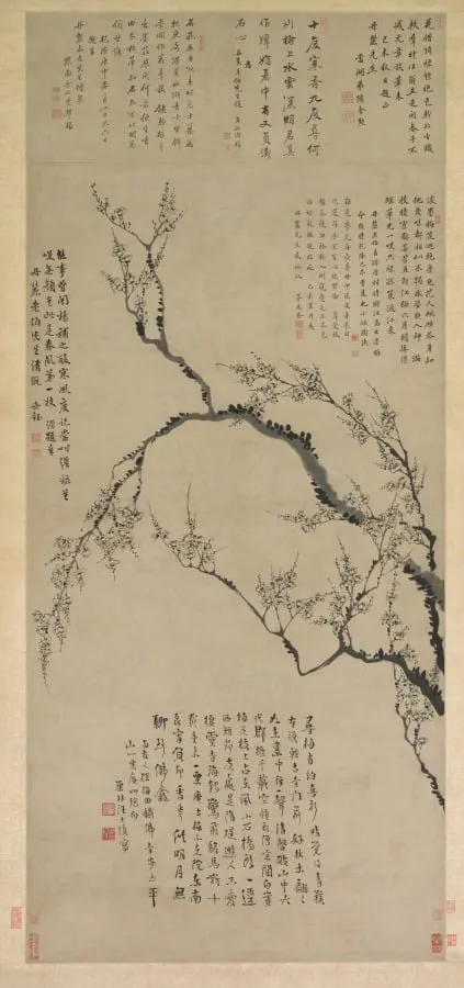 Plum Blossoms, by Wang Shishen, unspecified, 1739