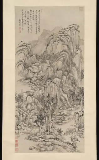 清 王原祁 倣吳鎮山水圖 軸|Landscape after Wu Zhen, by Wang Yuanqi