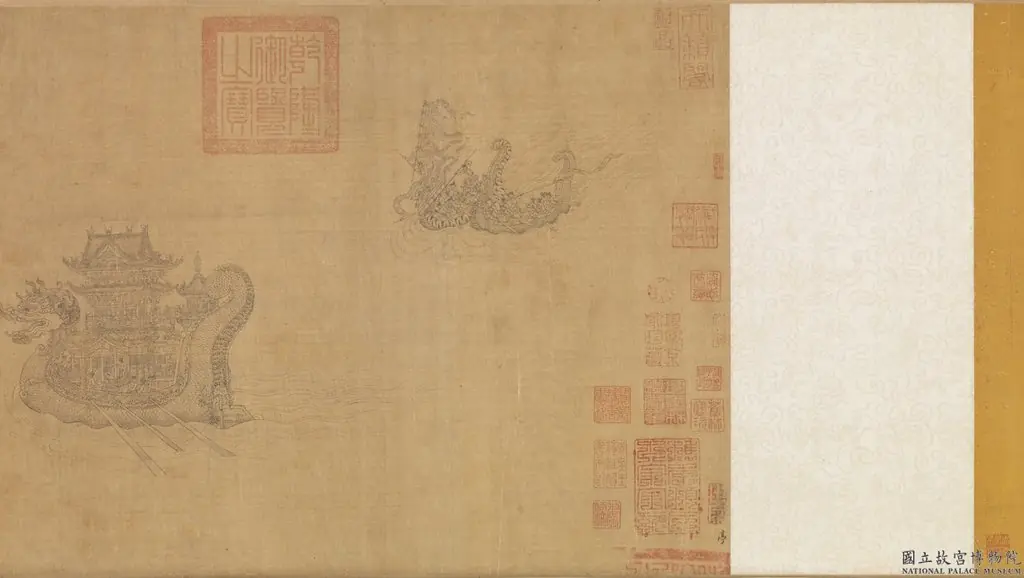 元王振鵬龍舟圖　卷, by Wang Zhenpeng