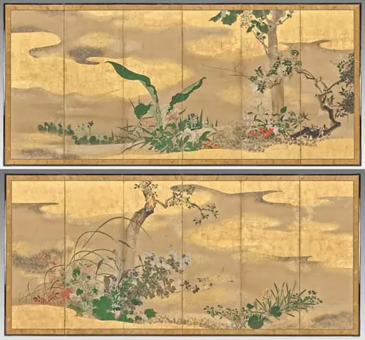 Flowers and Trees of the Four Seasons, by Watanabe Shikō