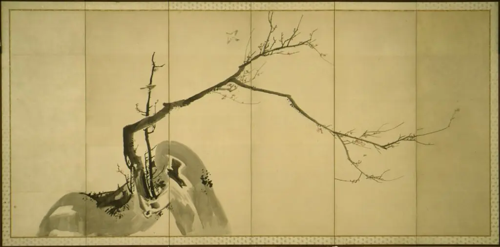 Plum Trees, by Watanabe Shikō 渡辺始興