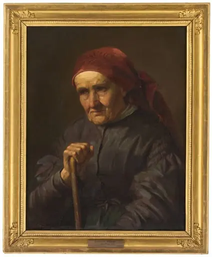 Brustbild einer alten Bäuerin, by Weber, Dominik