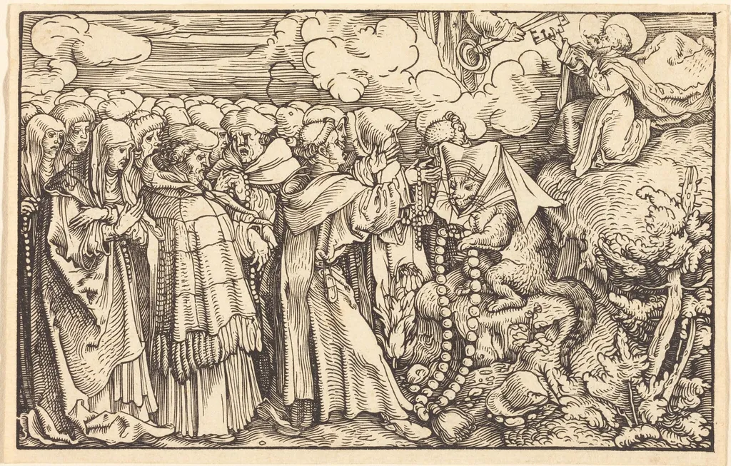 Allegory - Religious Frivolity, by Weiditz, II, Hans, ink, 1518