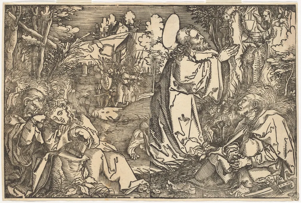 Christ on the Mount of Olives, by Weiditz, II, Hans, ink, 1522