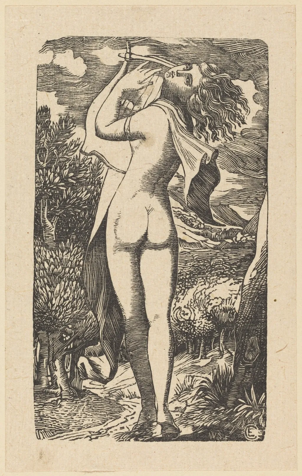 Bacchante, by Welby Sherman, ink, 1830