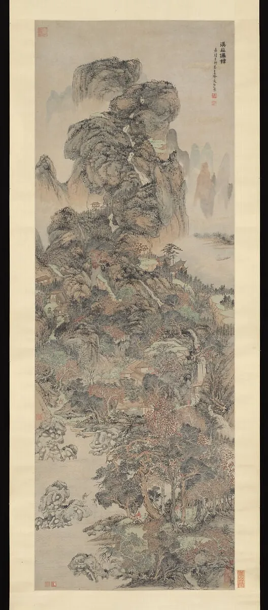 明  文伯仁  溪山仙舘 圖    軸|Dwellings of the Immortals Amid Streams and Mountains