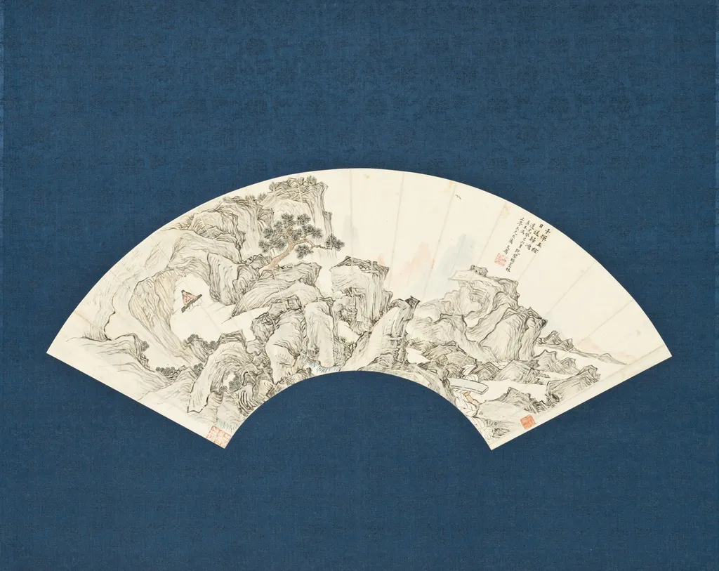 Landscape with Scholar Playing a Lute (Qin), by Wen Ding, unspecified, 1833