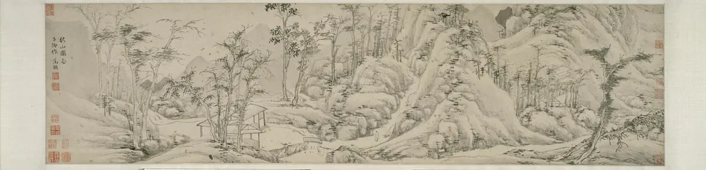 Autumn Mountains 秋山圖, by Wen Zhengming, ink, 1530