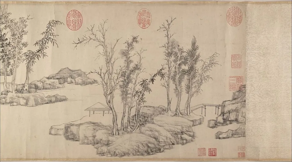明 文徵明 東林避暑圖 卷 |Summer retreat in the eastern grove, by Wen Zhengming, ink, 1512