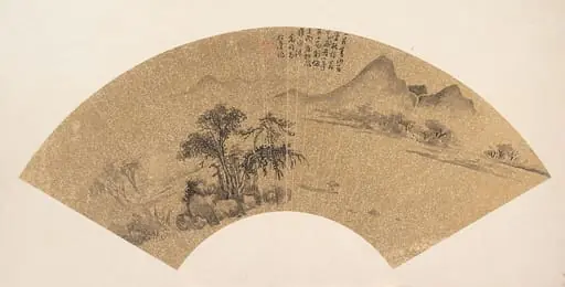 明/清 佚名 倣文徴明 山水 扇|Landscape, by Wen Zhengming|Unidentified artist