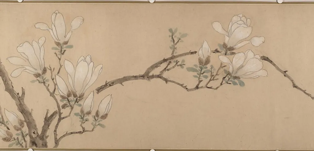 明 佚名(文徵明款) 玉蘭圖 卷|Magnolia, by Wen Zhengming|Unidentified artist, paint, 1549