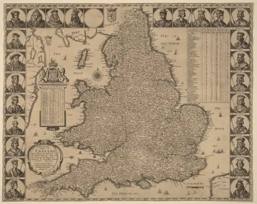 A New and Exact Mappe of England, by Wenceslaus Hollar