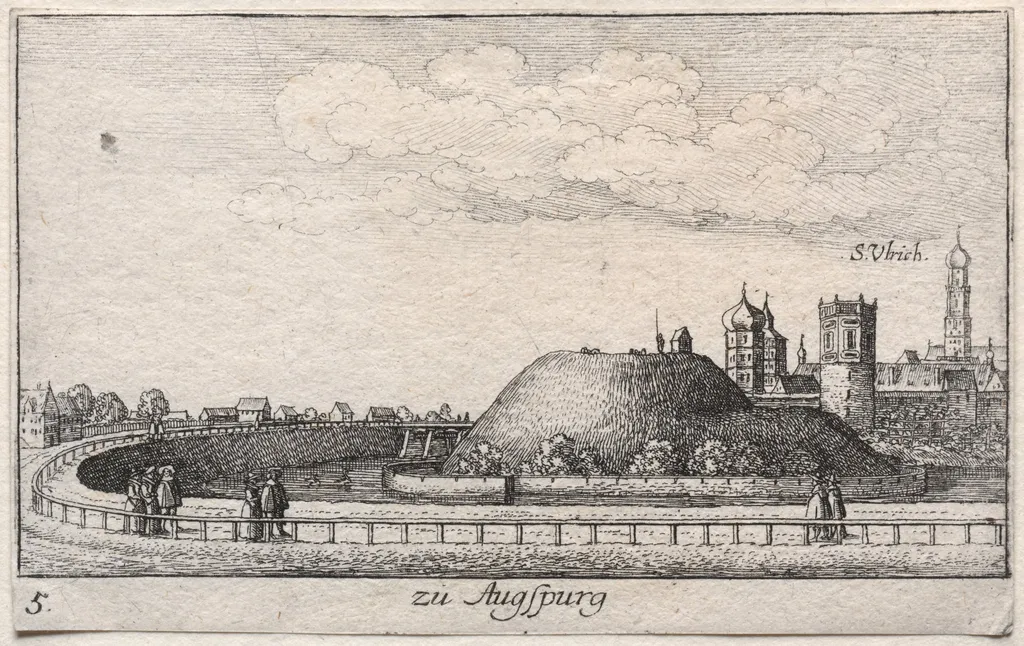 Amoenissimae aliquot locorvm...: Plate 5, Augsburg, by Wenceslaus Hollar, 1635