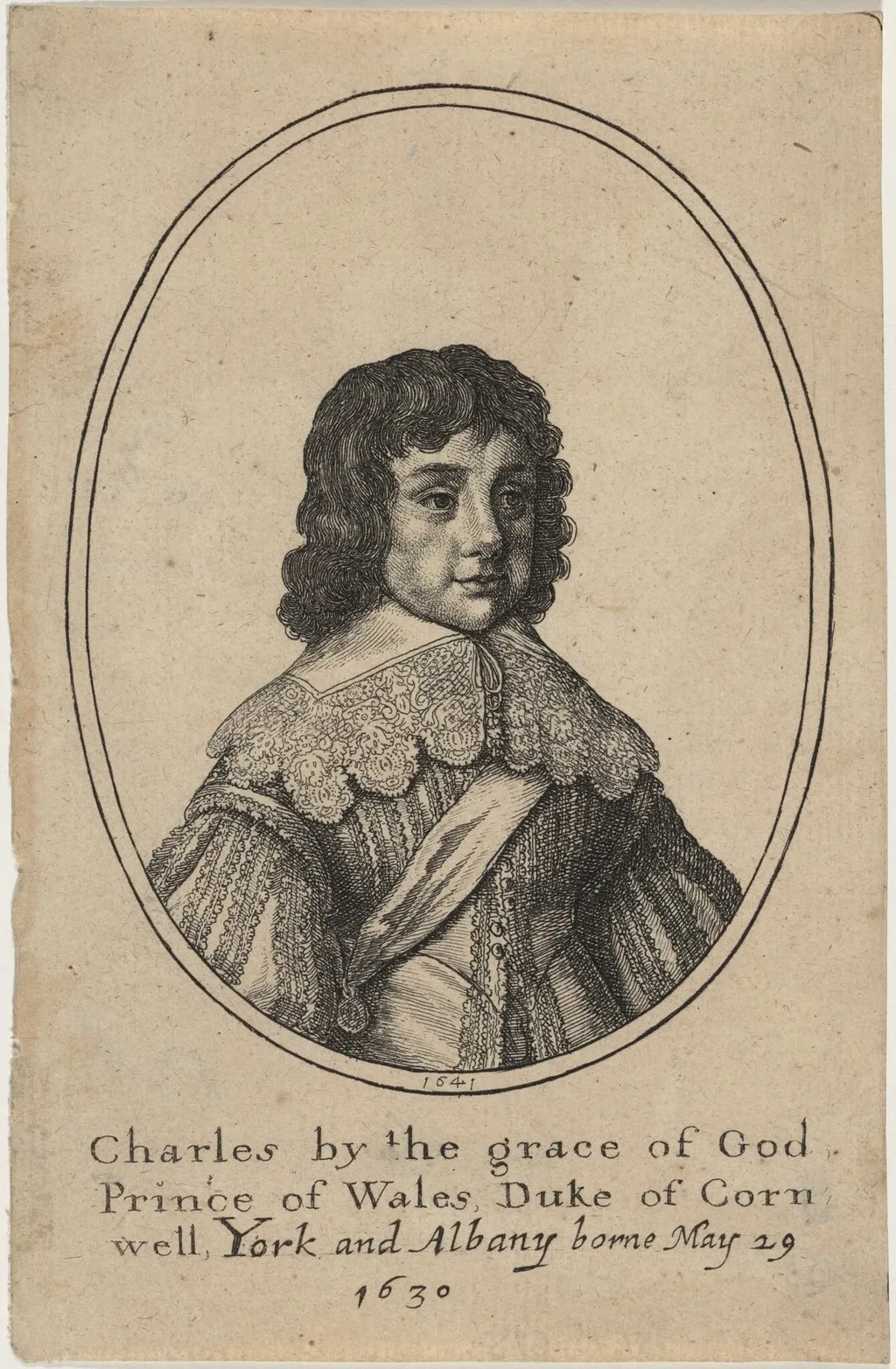 Charles II as Prince of Wales, by Wenceslaus Hollar, ink, 1641