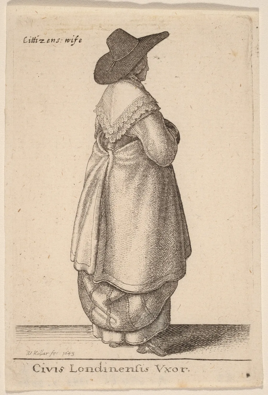 Civis Londinensis Vxor, by Wenceslaus Hollar, ink, 1643